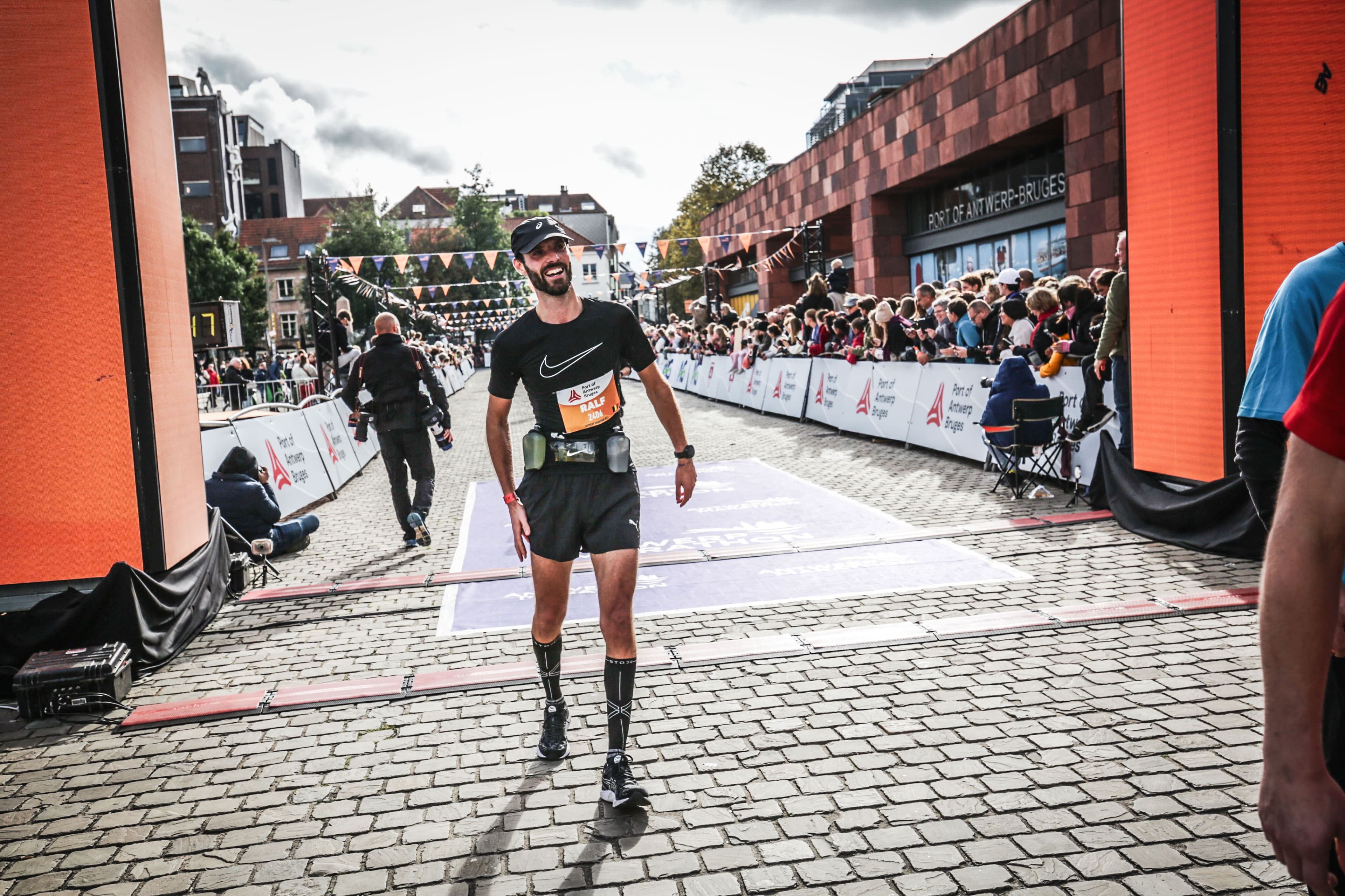 Runner with proper running technique outdoors